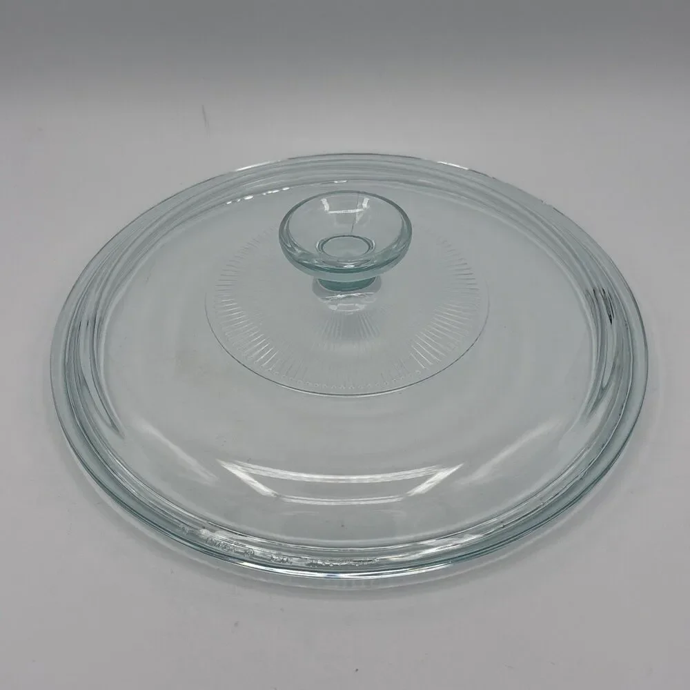 Vintage Pyrex 61C Blue Tinted Clear Glass Replacement Lid 8.75” Round 2.5 Qt